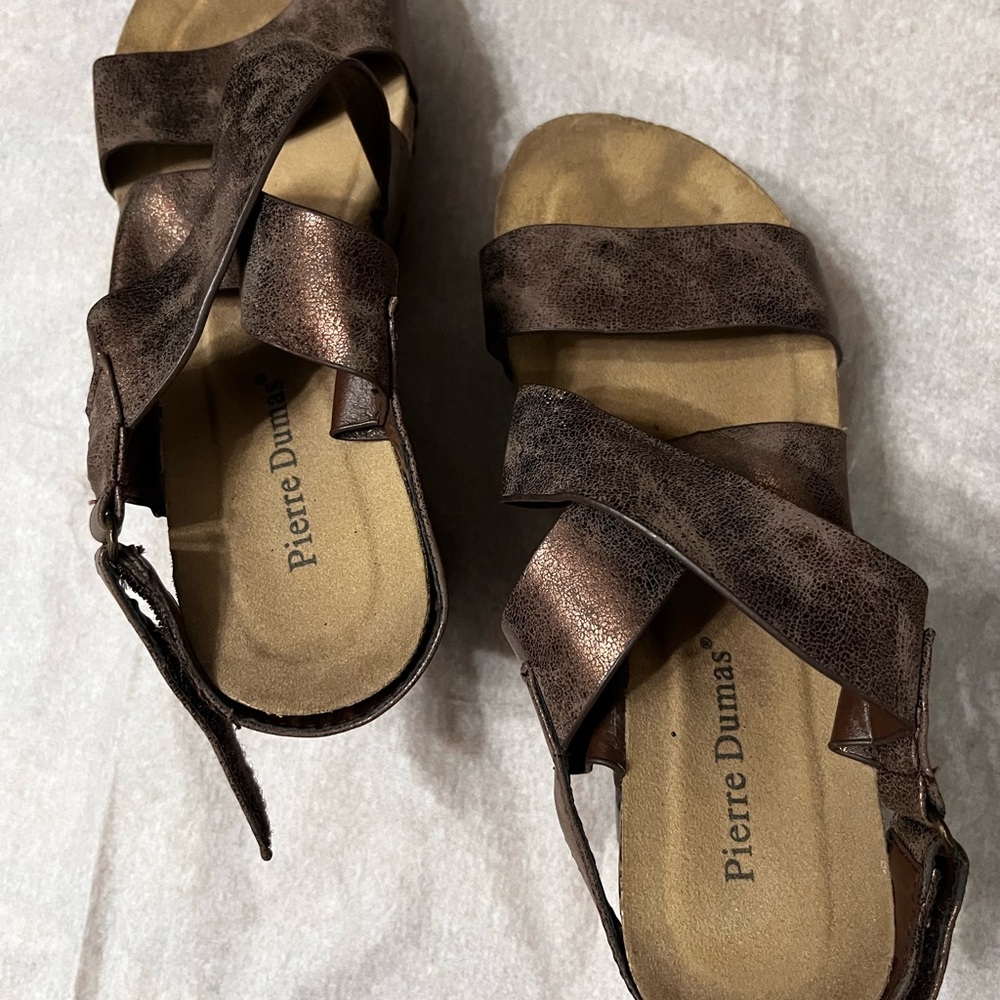 Pierre Dumas Women's Metallic Brown Sandals